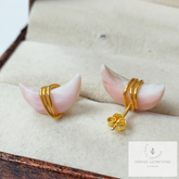 50% OFF Pink Opal Stud Earrings, Dainty Earrings Stud, Moon Stud Earrings, Dainty Gemstone Earrings, Wholesale Suppliers, Gift For Her, Gift